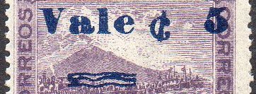 timbres-poste sellos postales stamps Nicaragua Momotombo Volcano & Train 1904 15 centavos surcharge 15c/10c